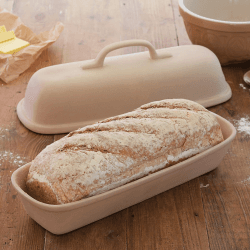 Image showing the Rectangular stoneware bread baking cloche product.