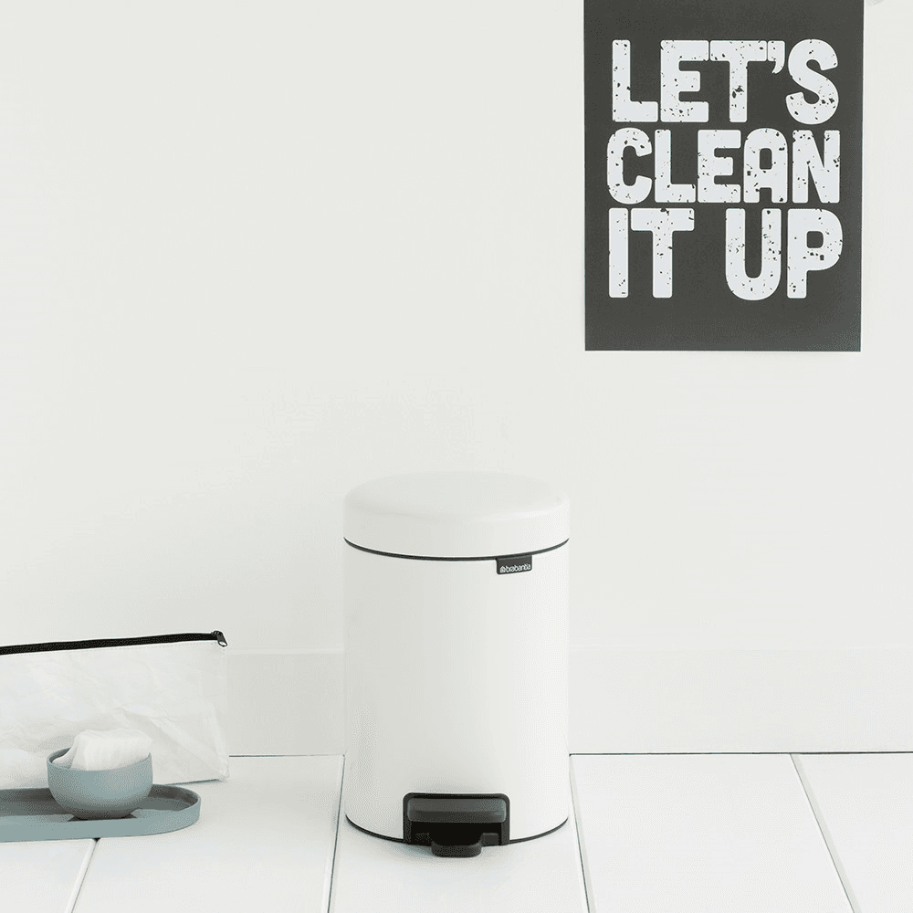 NewIcon Pedal Bin, 3 Litre, White