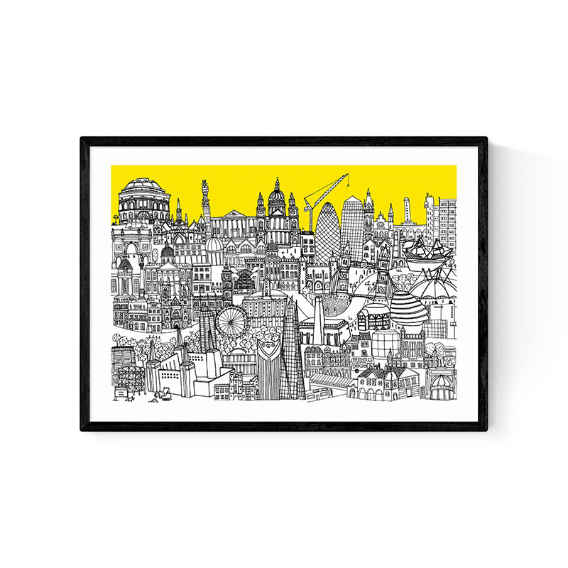 Lizzie Presst, London Jungle Framed Art Print, Black