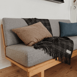 Image showing the Superior Plaid Throw, H200cm x W130cm, Dark Grey/White product.