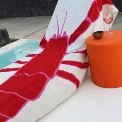 Image showing the Lobster Tablecloth, 240 x 140cm, Red product.