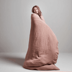 Image showing the Linen Double Duvet Cover, Rust product.