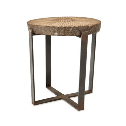 Image showing the Chakala Wooden Side Table, Reclaimed Wood & Iron product.