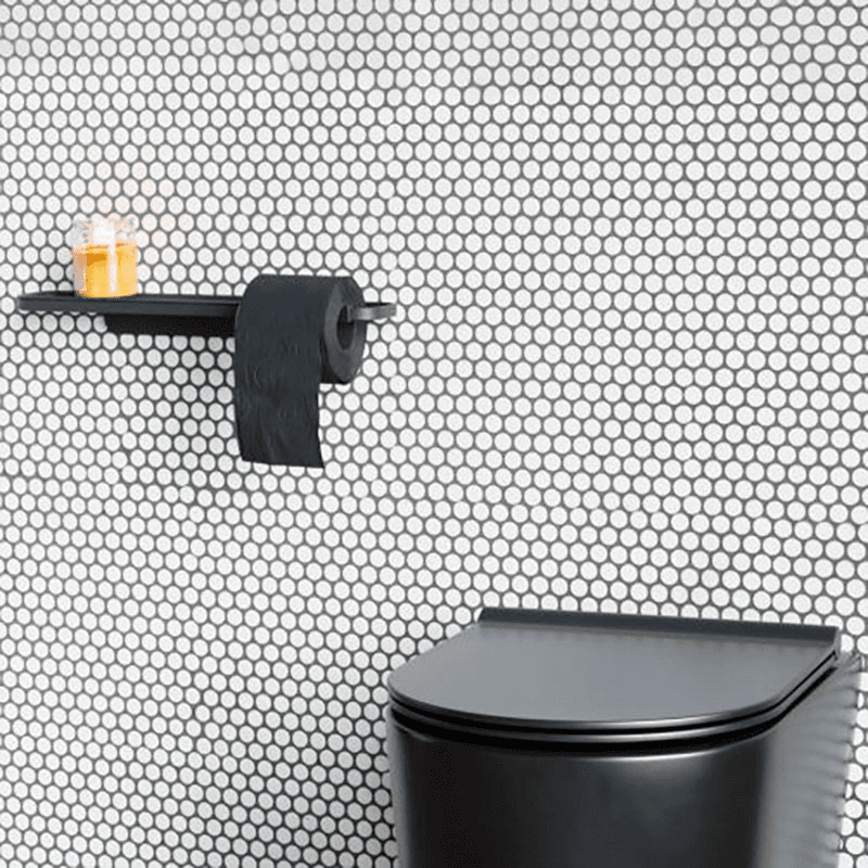 MindSet Toilet Roll Holder with Shelf, Mineral Infinite Grey