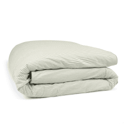 Image showing the Striped Percale  Duvet Cover, Superking, Sage Green Stripe product.