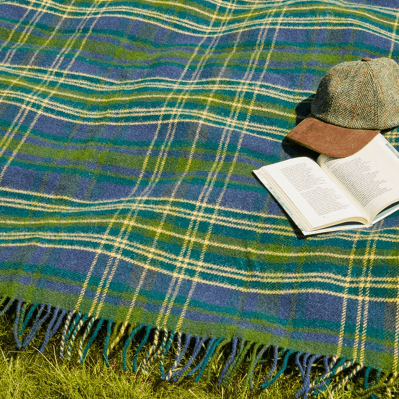 Tartan Polo Picnic Rug, 145 x 183cm, Forest