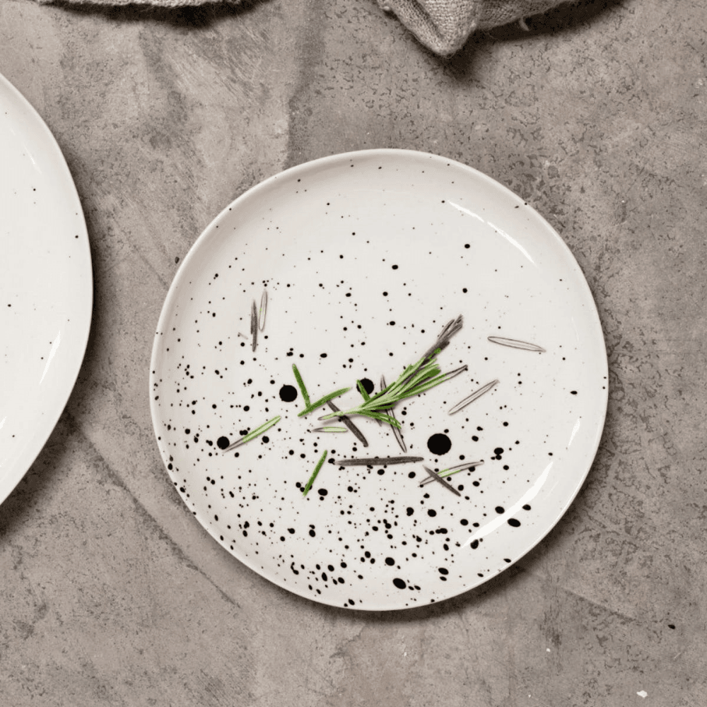 Ama Splatter Side Plate, D19cm, White