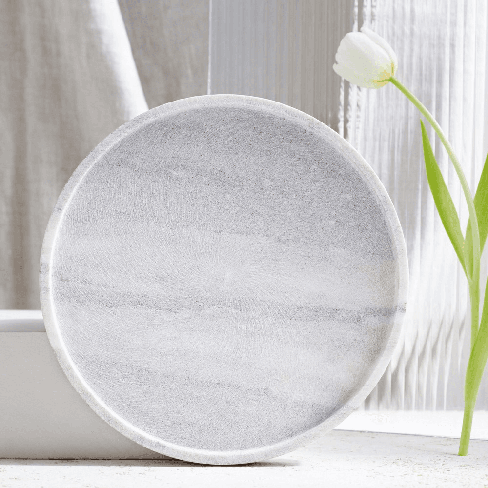 Round Marble Board, D28cm, White
