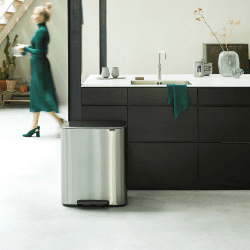 Image showing the Bo Pedal bin, 2 x 30L, Matt Steel product.