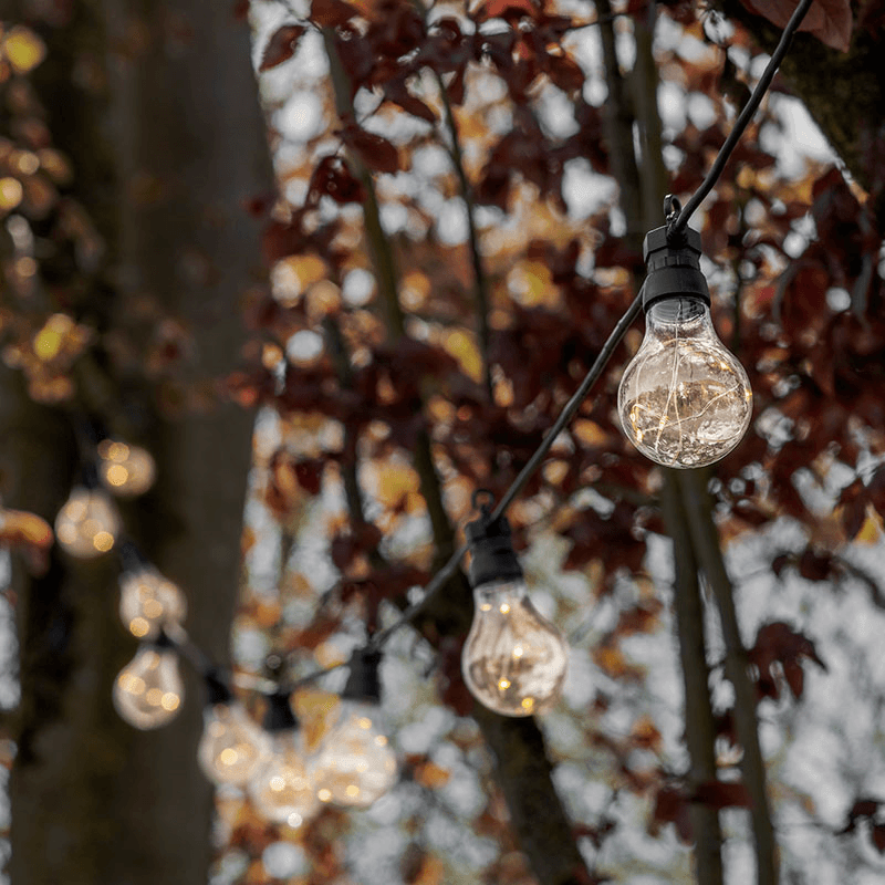 Classic Festoon Extendable Lights, 13m, Black