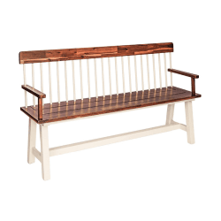 Image showing the Broadway Garden Bench, H89 x W160cm, Brown/Cream product.