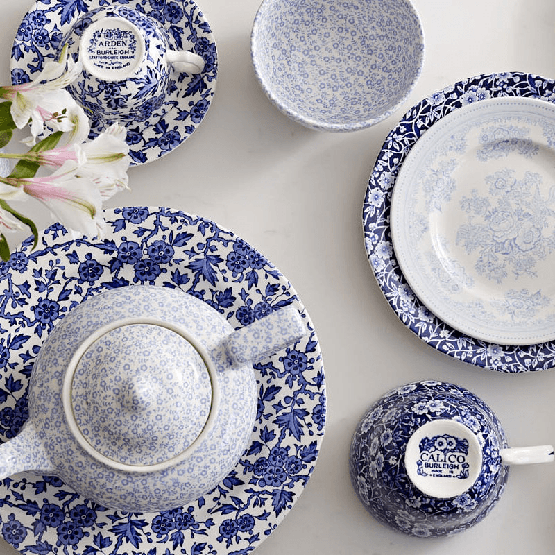 Calico Tea Saucer, D15cm, Blue