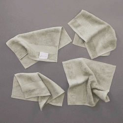 Image showing the Organic 600gsm Set of 2 Face Towels, 30 x 30cm, Sage Green product.