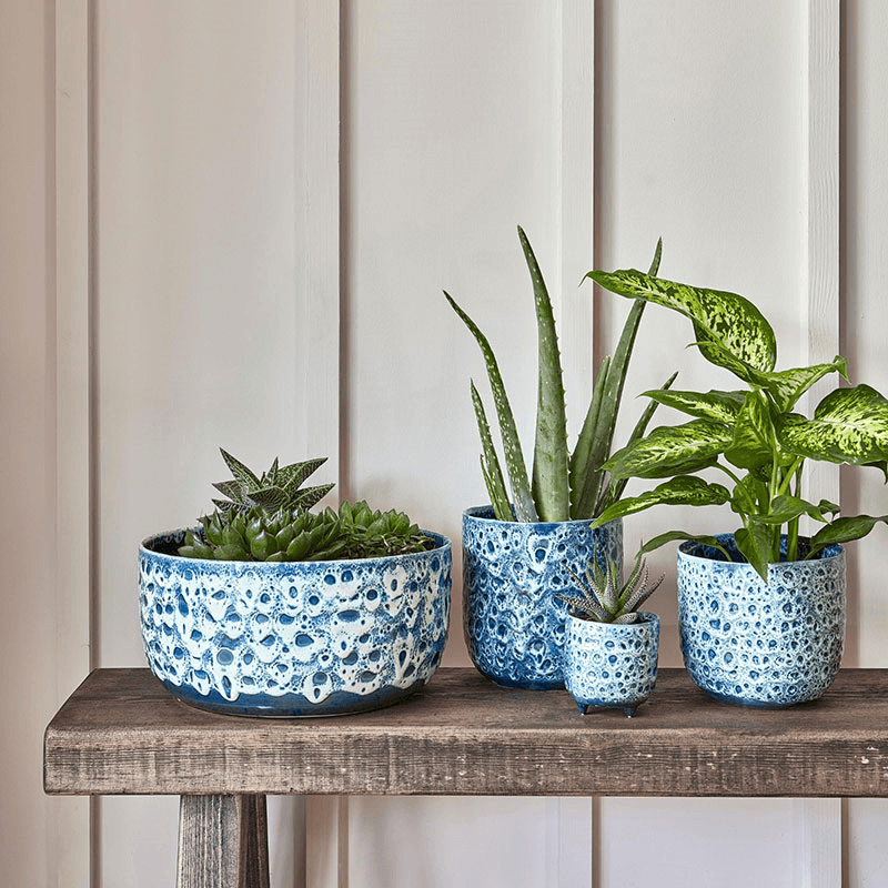 Reactive Glaze Bowl, D25cm, Blue