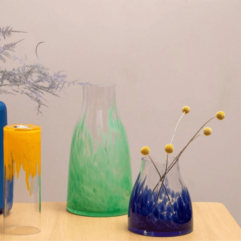 Dapple Vase, H17cm, Blue