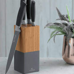 Image showing the Horizon 6 Piece Knife Block, Grey product.