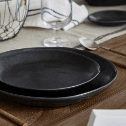 Image showing the Livia Set of 6 Dinner Plates, D28cm, Matte Black product.