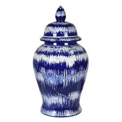 Image showing the Tie Dye Ginger Jar, H45cm, Blue & White product.