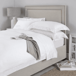 Image showing the Connaught - Silk Cotton Sateen King fitted sheet, W150 x L200 x D30cm, Chalk product.