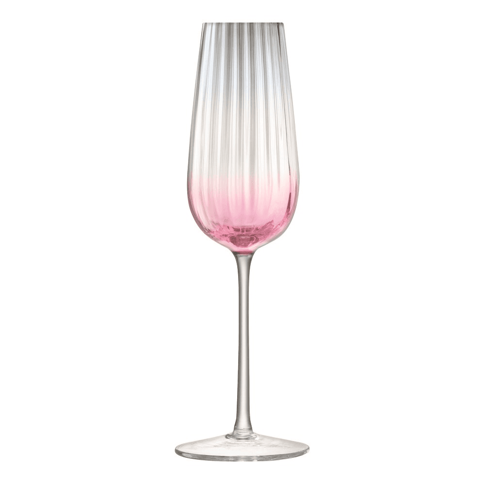 Dusk Pair of champagne flutes, H23.2 x D6.2cm, pink/grey