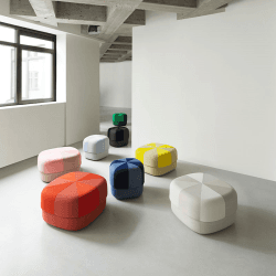 Image showing the Circus Pouf, H35 x D65cm, Light Blue product.
