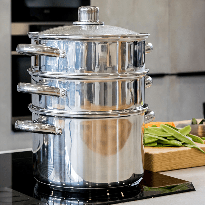 Steamer set 3 tier, 22cm, stainless steel