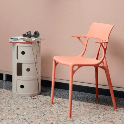 Image showing the Componibili 3 door cabinet, H58 x W32 x D32 cm, Cream product.