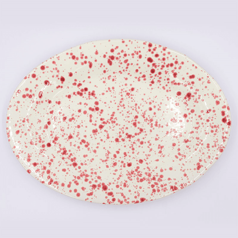 Splatter Serving Platter, 44cm, Cranberry