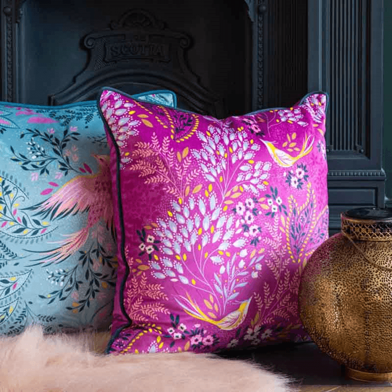 Song Bird Cushion, 50 x 50cm, Mauve