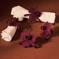 Image showing the Orchid Set of 4 Napkin Rings, Mulberry product.