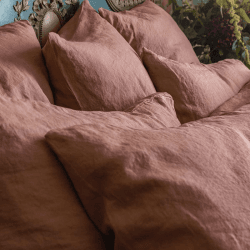 Image showing the Linen Pillowcase Pair, Square, Warm Clay product.