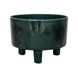 Image showing the Pisa Bowl planter, H14 x W19 x D19cm, Emerald product.