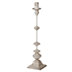 Image showing the Distressed Candle Holder, H53cm, White product.