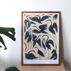 Image showing the Herons Recylced Paper Print, A3, Teal product.