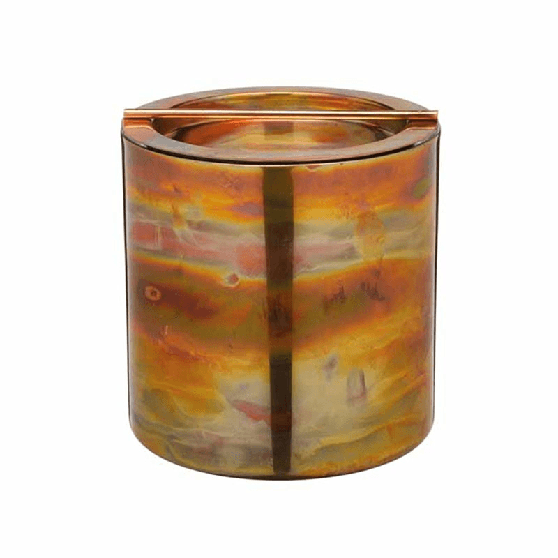 Ice Bucket With Lid And Tongs, D15.5 x D16cm, Copper