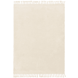 Image showing the Fes Moroccan Boho Plain Shagy Rug, 120 x 170cm, Cream product.