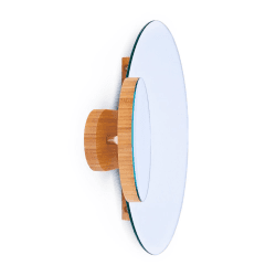 Image showing the Eclipse Wall mirror, H45 x W55 x D10cm, Bamboo/Mirrored Glass product.