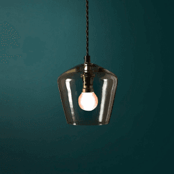 Image showing the Smaller Demijohn Pendant in Clear Blown Glass product.