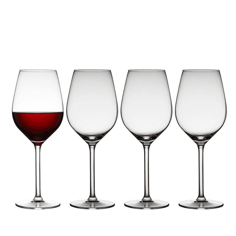 Juvel Set of 4 Red Wine Glasses, 500ml, Clear