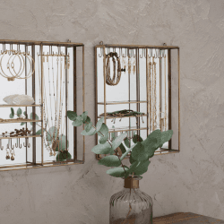 Image showing the Bequai Wall Hung Jewellery Box, H30.5 x W50cm, Antique Brass product.