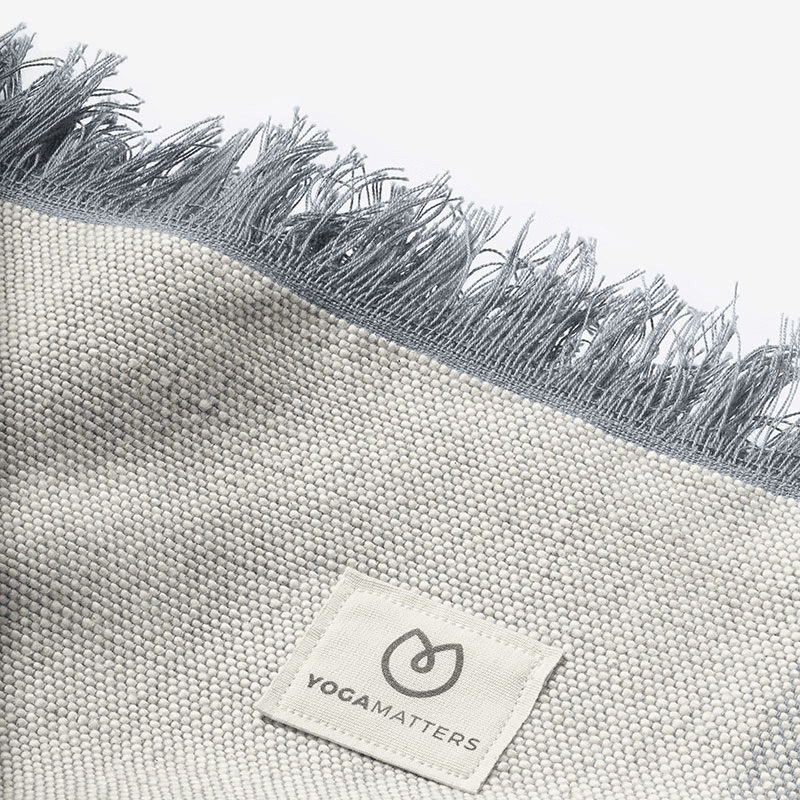 Organic Cotton Chambray Yoga Blanket, 230 x 150cm, Grey Ice