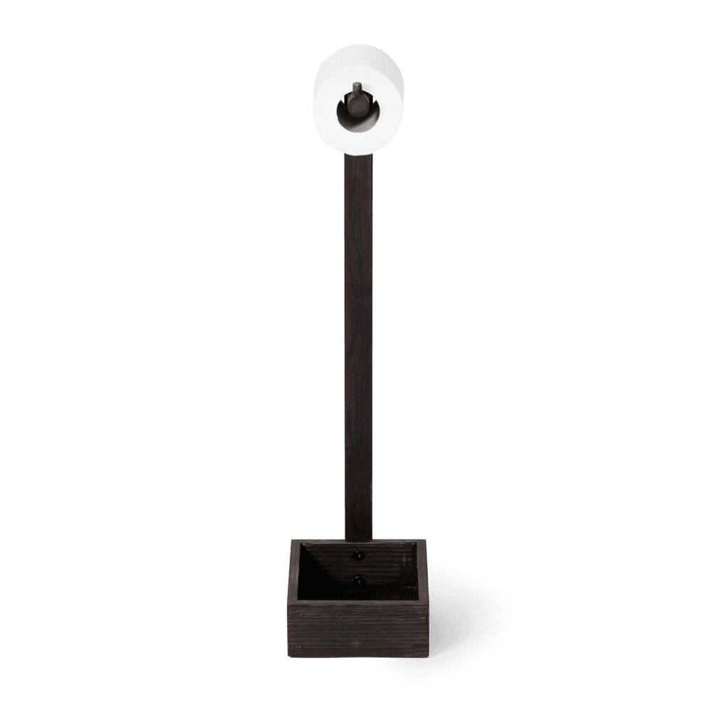 Mezza Freestanding loo roll holder, H60 x W20 x D15cm, Dark Brown