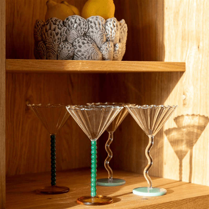 Perle set of 2 Coupes, 17 x 10 cm, multi