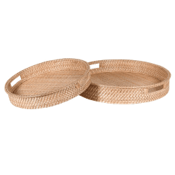 Image showing the Round Set of 2 Trays, D90cm, Rattan product.