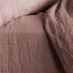 Image showing the Linen Fitted Sheet, Double, Vintage Rose product.
