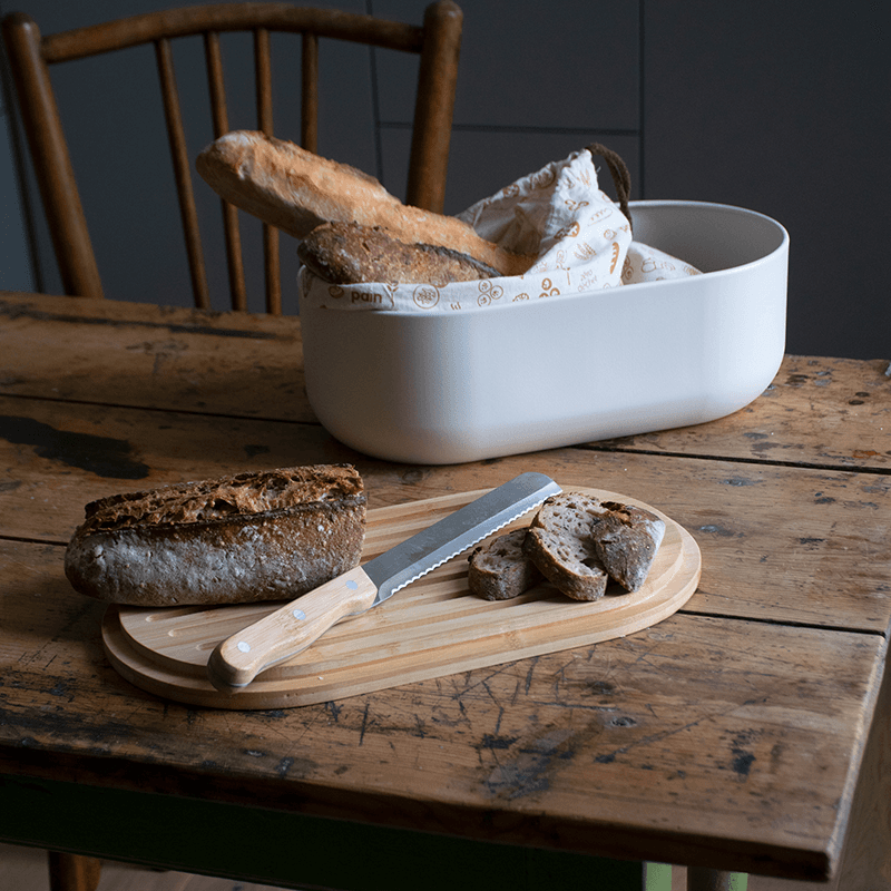 4-In-1 Bread Box with Bamboo Lid, 36 x 20 x 13cm, Natural