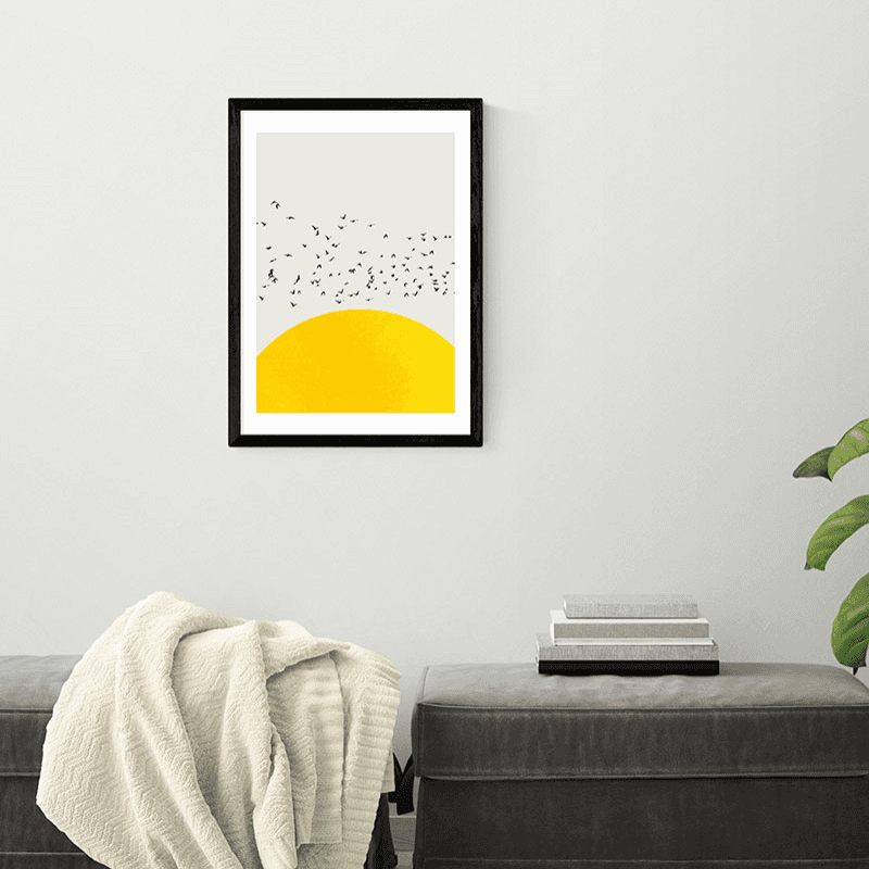 Kubistika A Thousand Birds Print, A2, Black Frame