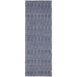 Image showing the Sloan ethnic flatweave runner, 66 x 200cm, Blue product.