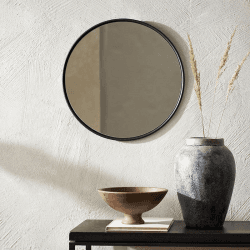 Image showing the Marton Round Mirror, D46cm, Black product.