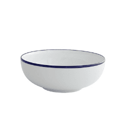 Image showing the Cereal Bowl, Canteen, White/Blue Rim, Set of 6 product.